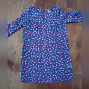 C&E  Artsy Career dress size small 3/4 sleeve blue and red